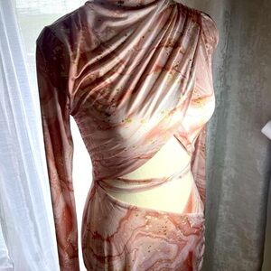 🌸MISSGUIDED 💥 Pink Mock Neck Bodycon Dress❤️‍🔥🔥